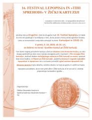 Vabilo na 16. Festival lepopisja in tihe sprehode